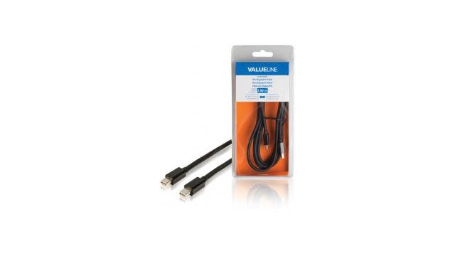 Valueline VLCB37500B20 Mini-displayport-kabel Mini-displayport Mannelijk - Mini-displayport Mannelijk 2,00 M Zwart